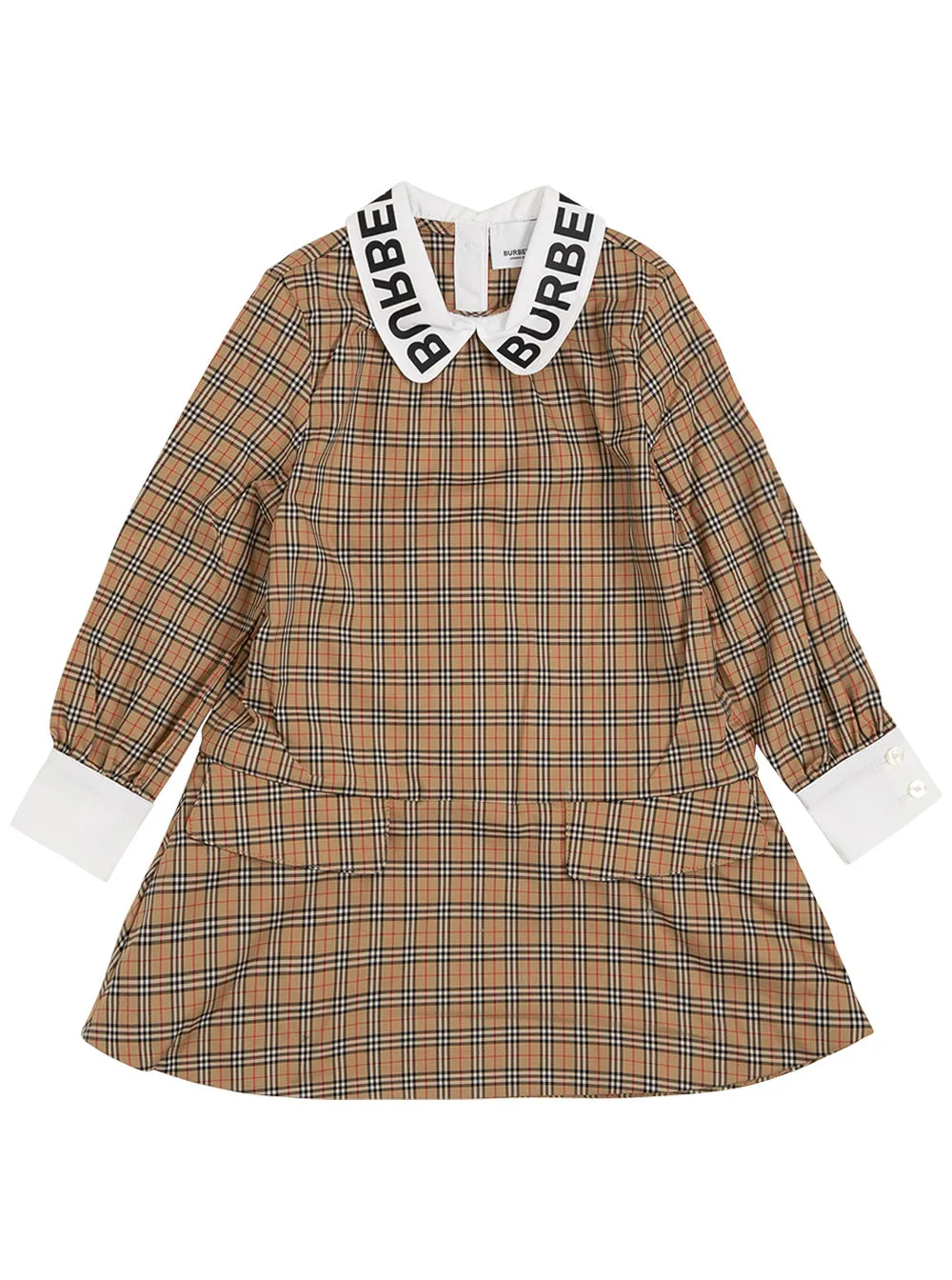 Burberry Kids Logo Print Collar Dress