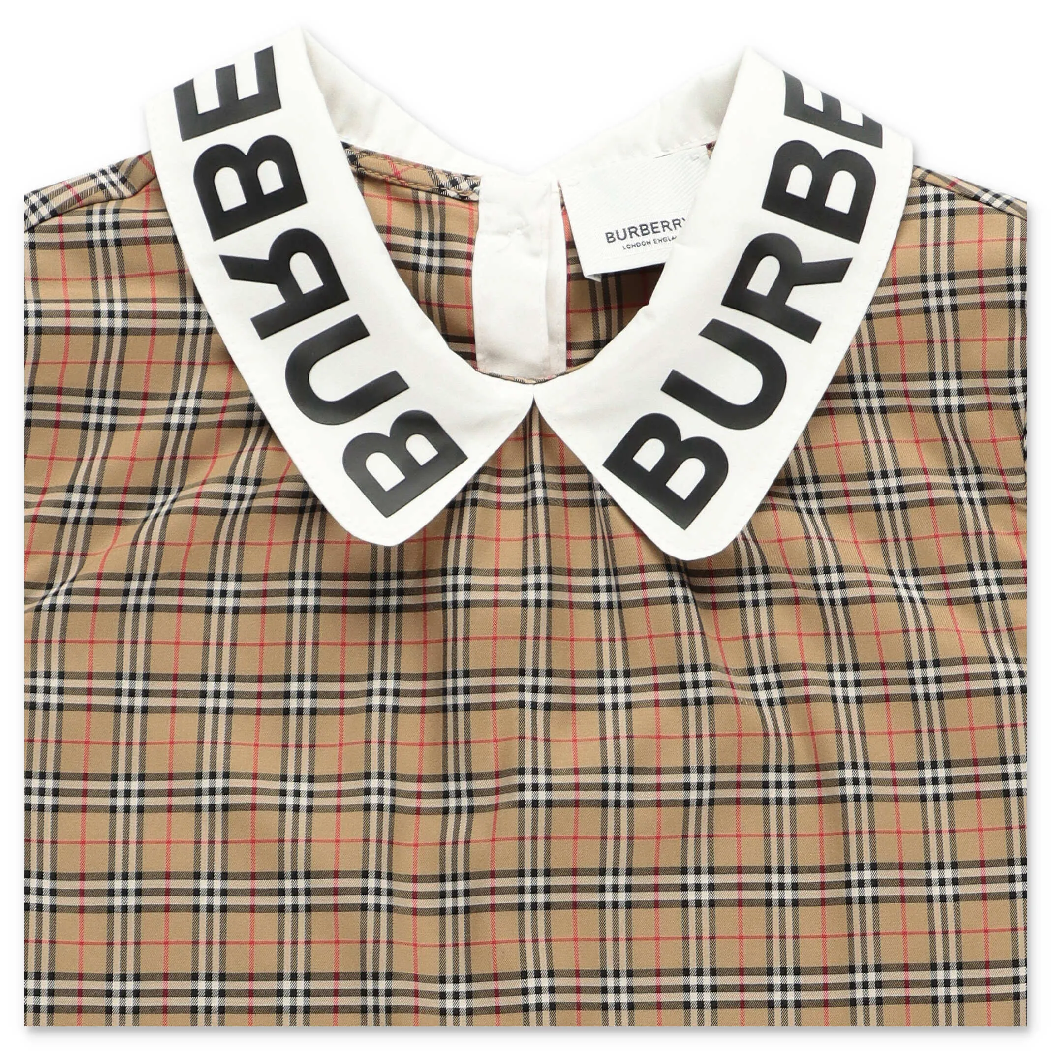 Burberry Kids Logo Print Collar Dress
