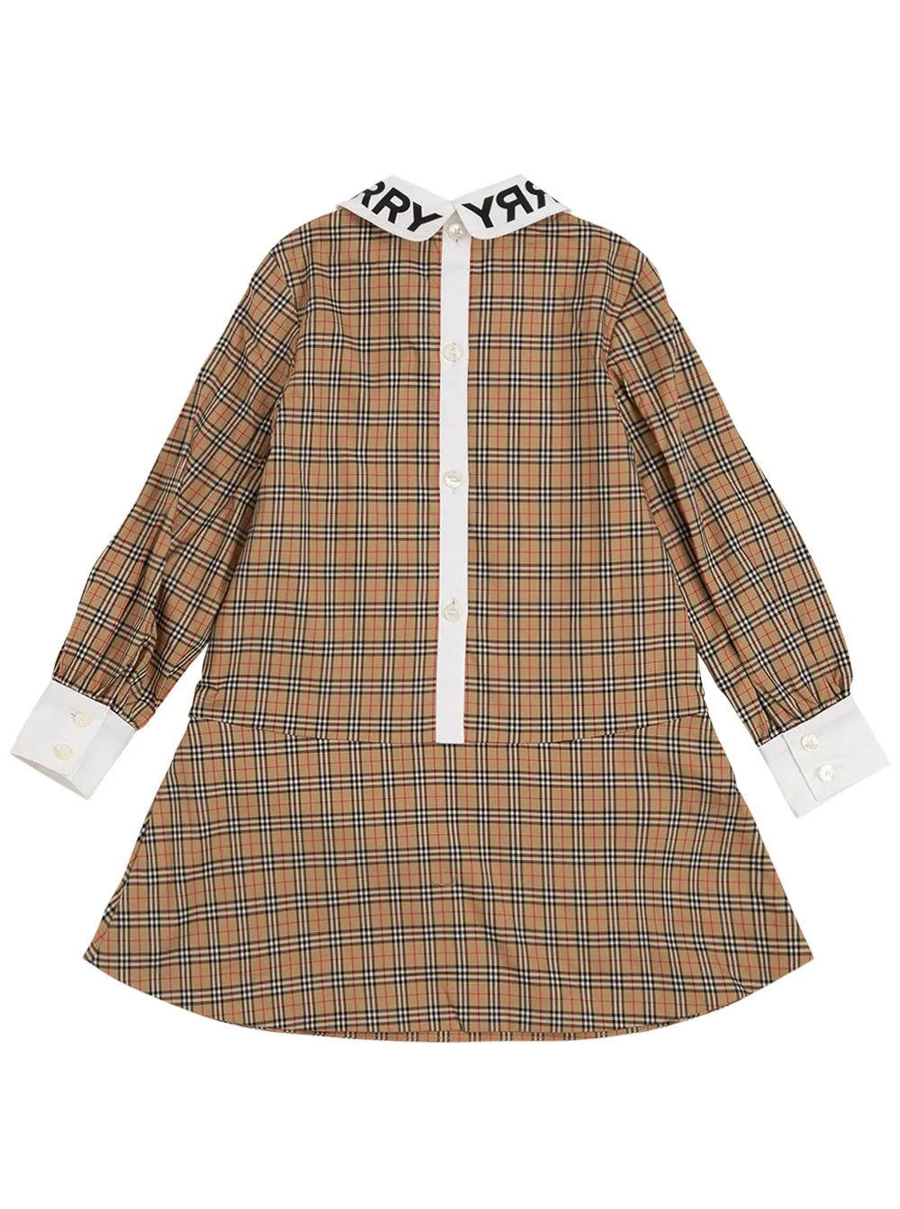 Burberry Kids Logo Print Collar Dress