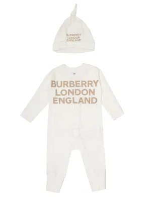 Burberry Kids Logo Printed Baby Onesies Set