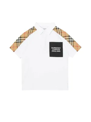 Burberry Kids Logo Printed Pocket Polo Shirt