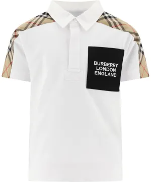 Burberry Kids Logo Printed Pocket Polo Shirt