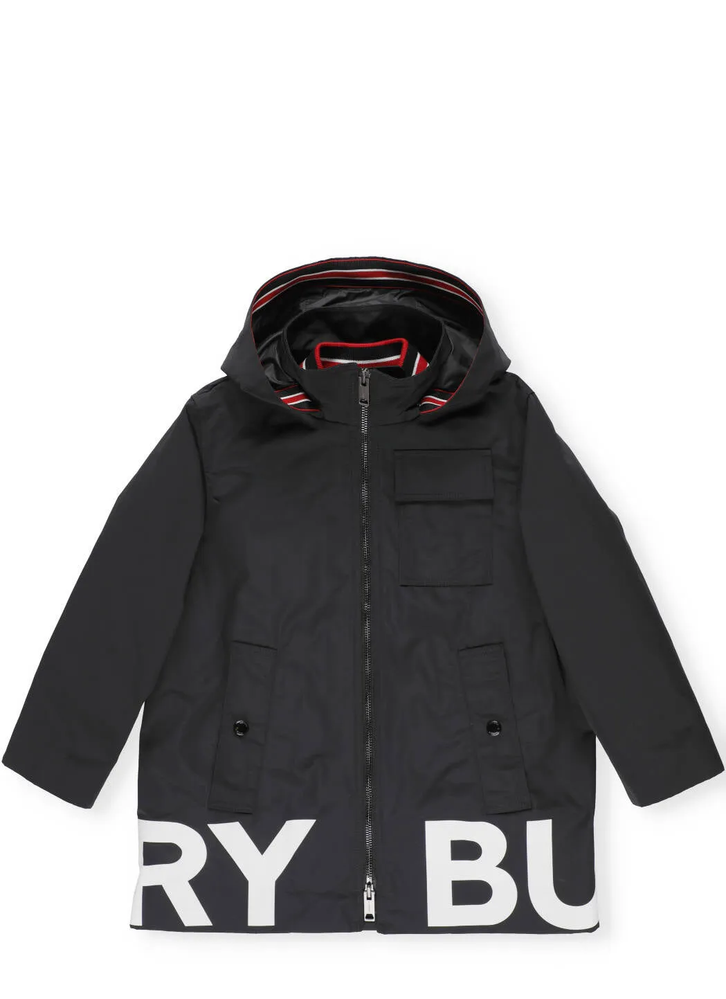 Burberry Kids Logo Printed Reversible Hooded Jacket