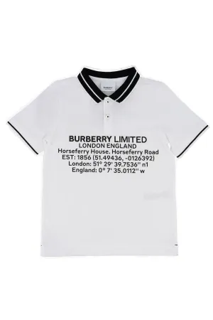Burberry Kids Logo Printed Short Sleeved Polo Shirt