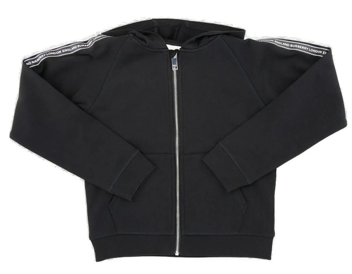 Burberry Kids Logo Printed Zip-Up Hoodie