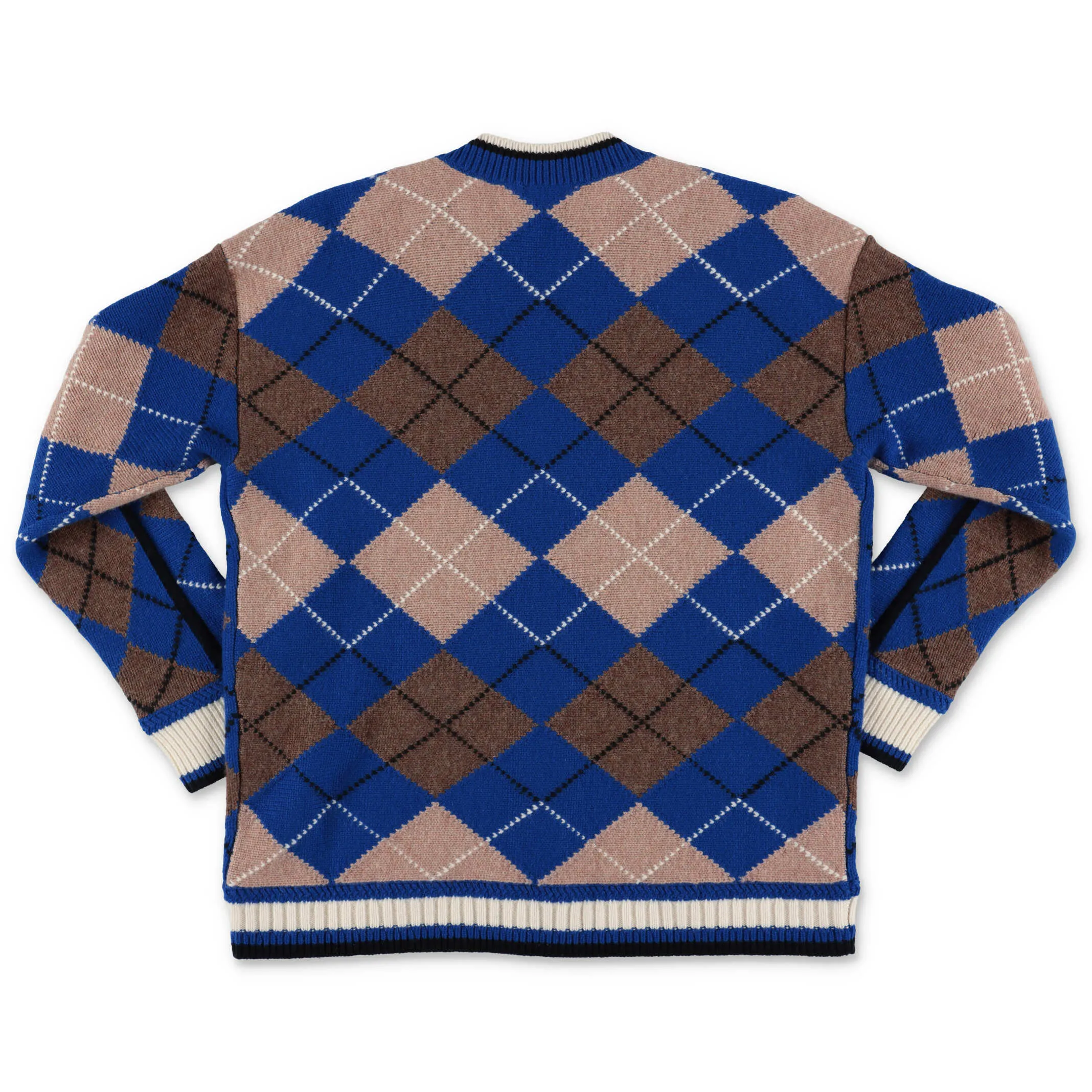 Burberry Kids Monogram Motif Argyle Intarsia Cardigan