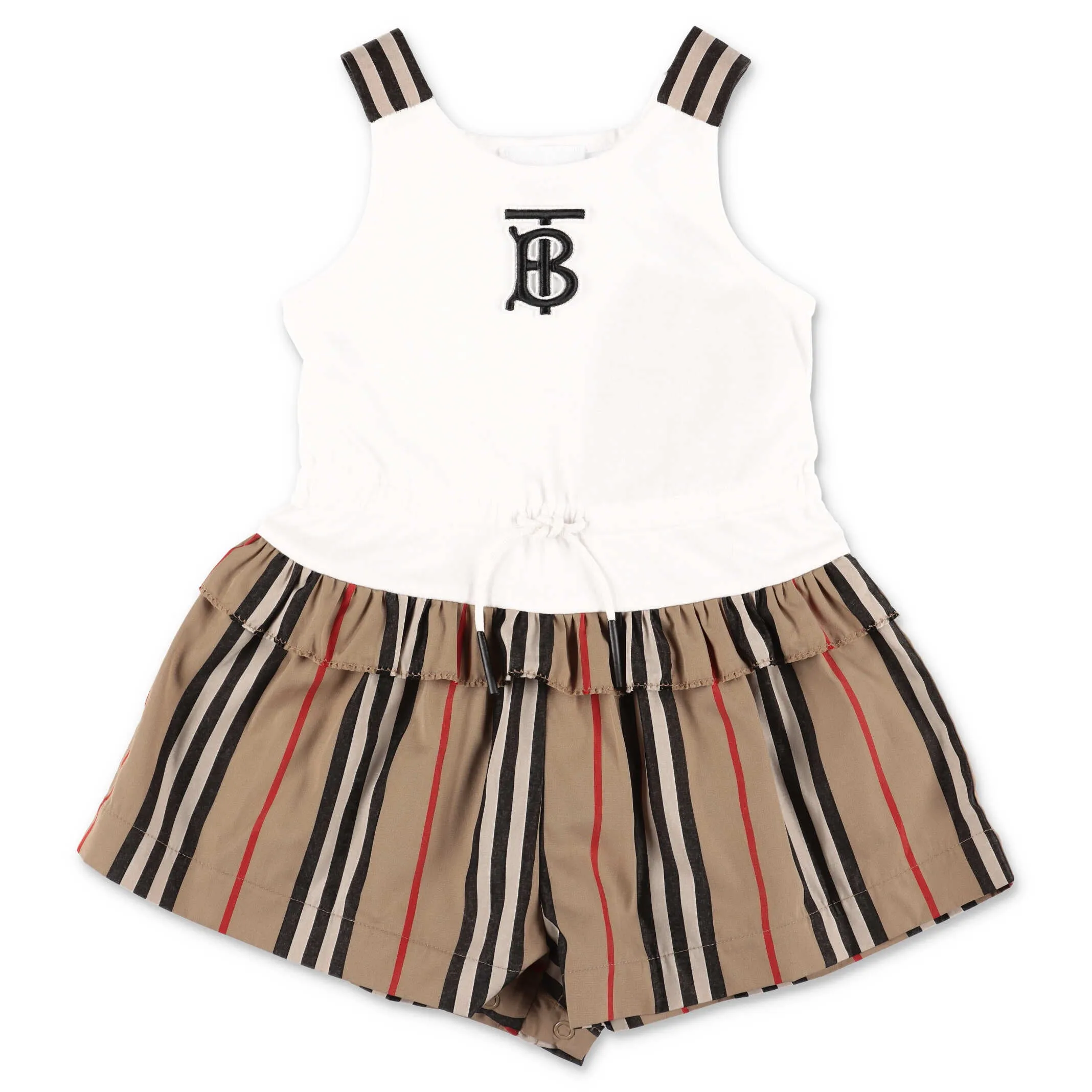 Burberry Kids Monogram Motif Icon Stripe Playsuit