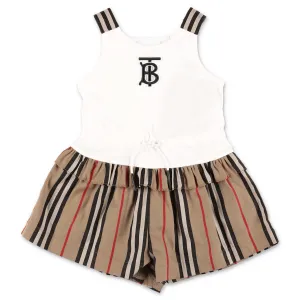Burberry Kids Monogram Motif Icon Stripe Playsuit