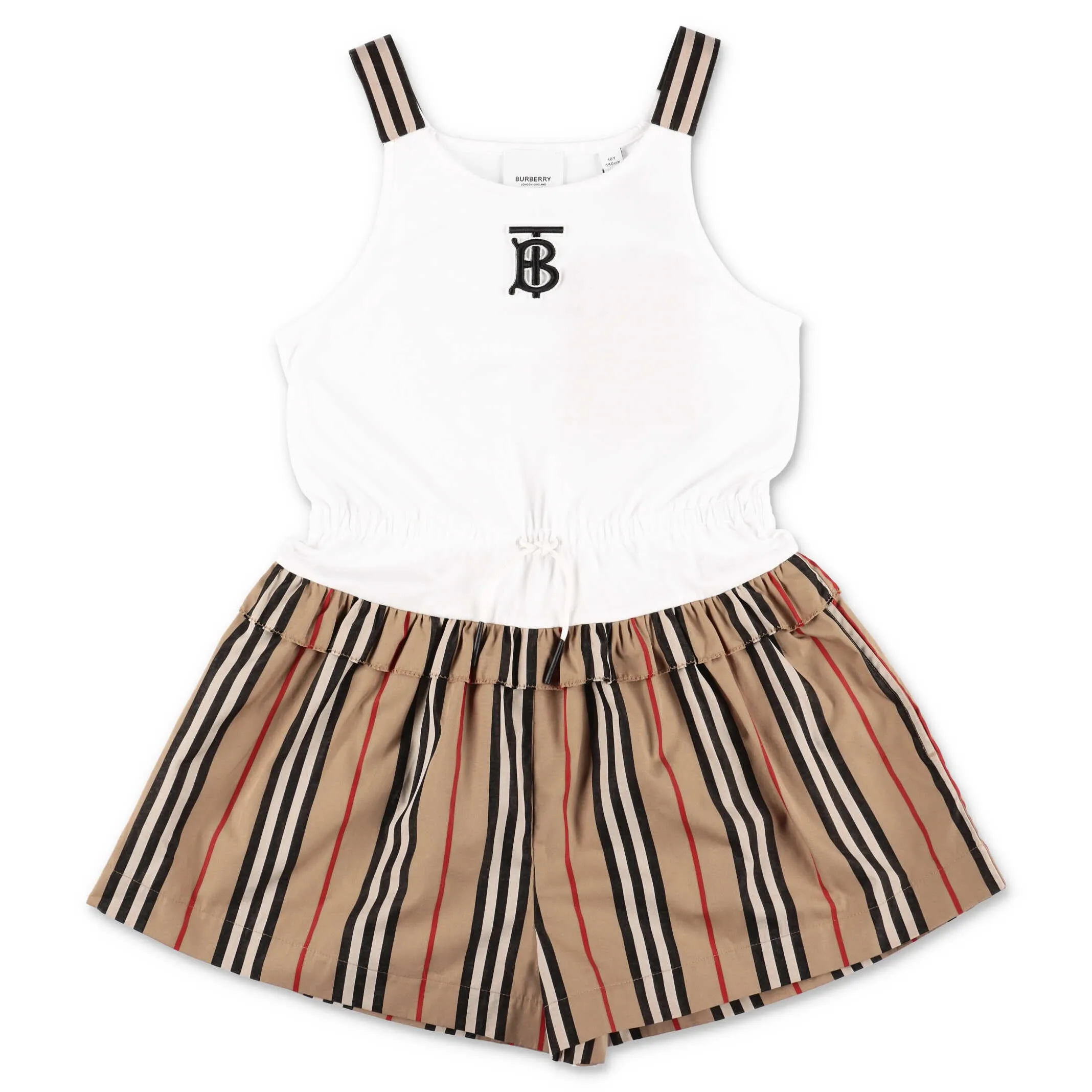 Burberry Kids Monogram Motif Icon Stripe Playsuit