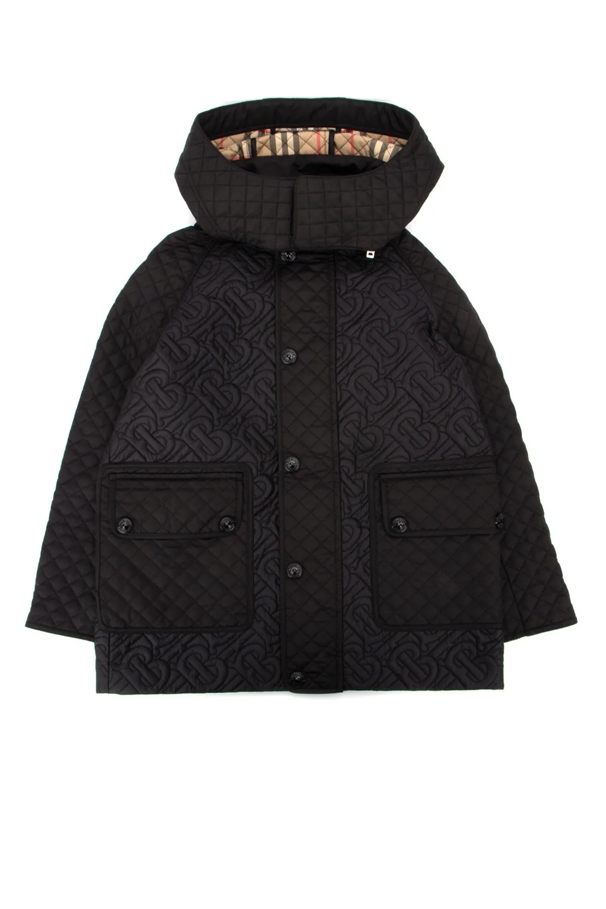 Burberry Kids Monogram Quilted Hooded Coat