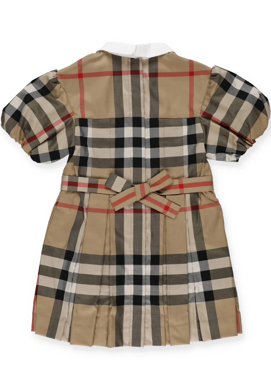 Burberry Kids Puff Sleeve Check Print Dress