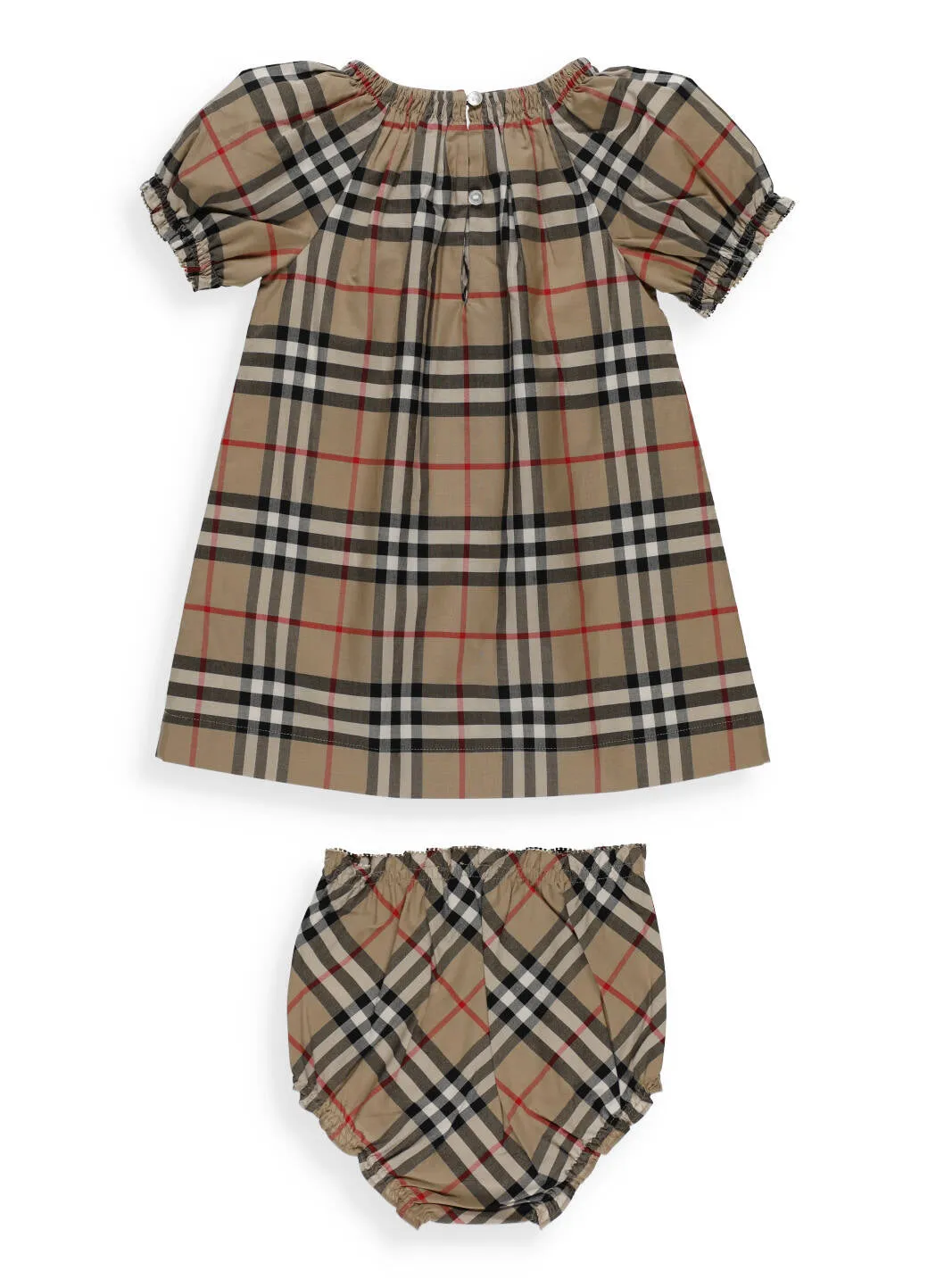 Burberry Kids Ruched Vintage Check Print Dress