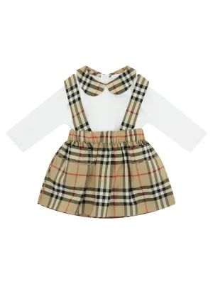 Burberry Kids Two-Piece Dungaree Dress Set