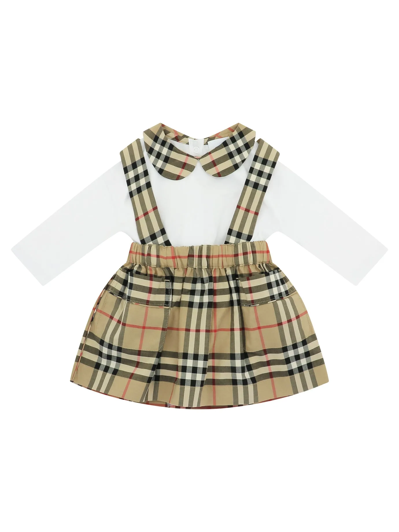 Burberry Kids Two-Piece Dungaree Dress Set