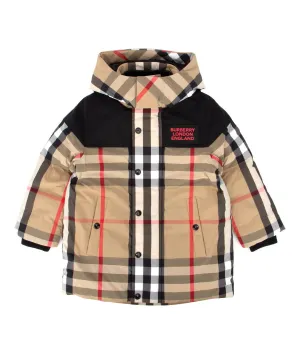 Burberry Kids Vintage Check Hooded Padded Jacket