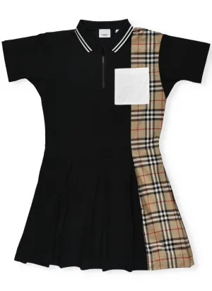 Burberry Kids Vintage Check Panel Polo Shirt Dress