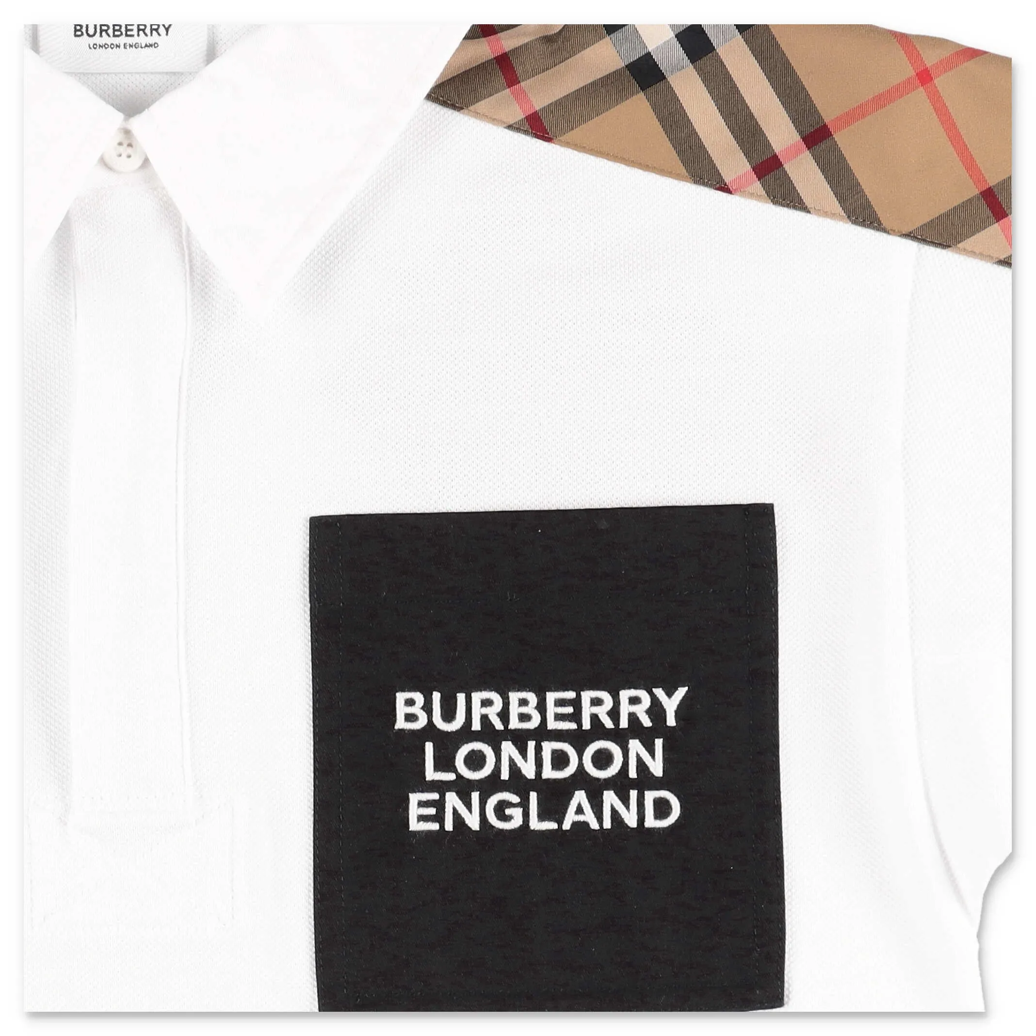 Burberry Kids Vintage Check Panel Polo Shirt