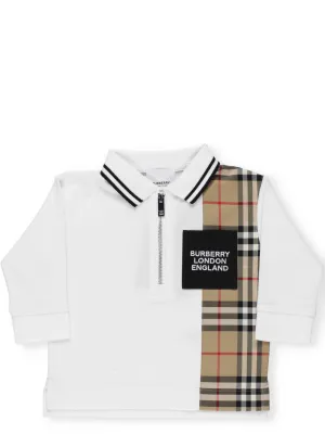 Burberry Kids Vintage Check Panel Polo Shirt