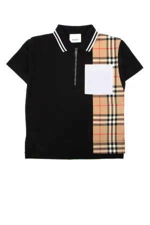 Burberry Kids Vintage Check Panel Polo Shirt