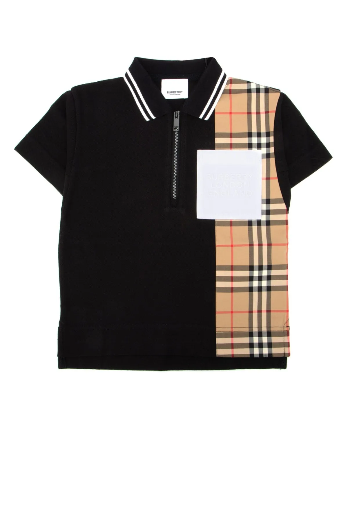 Burberry Kids Vintage Check Panel Polo Shirt