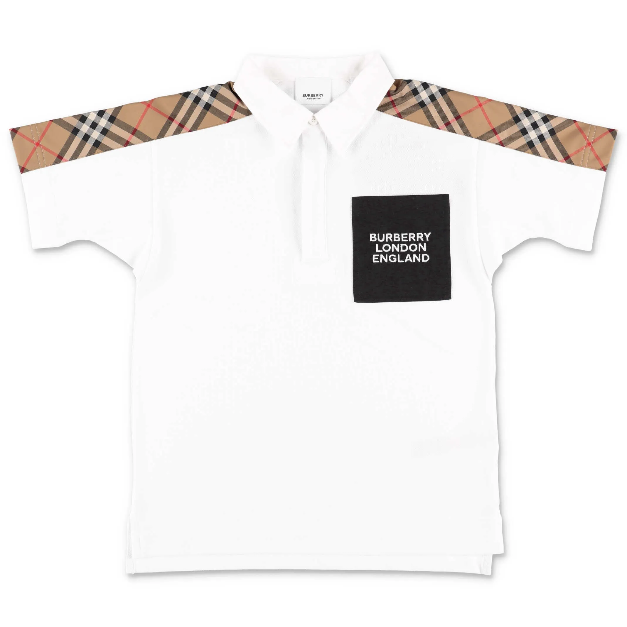 Burberry Kids Vintage Check Panel Polo Shirt