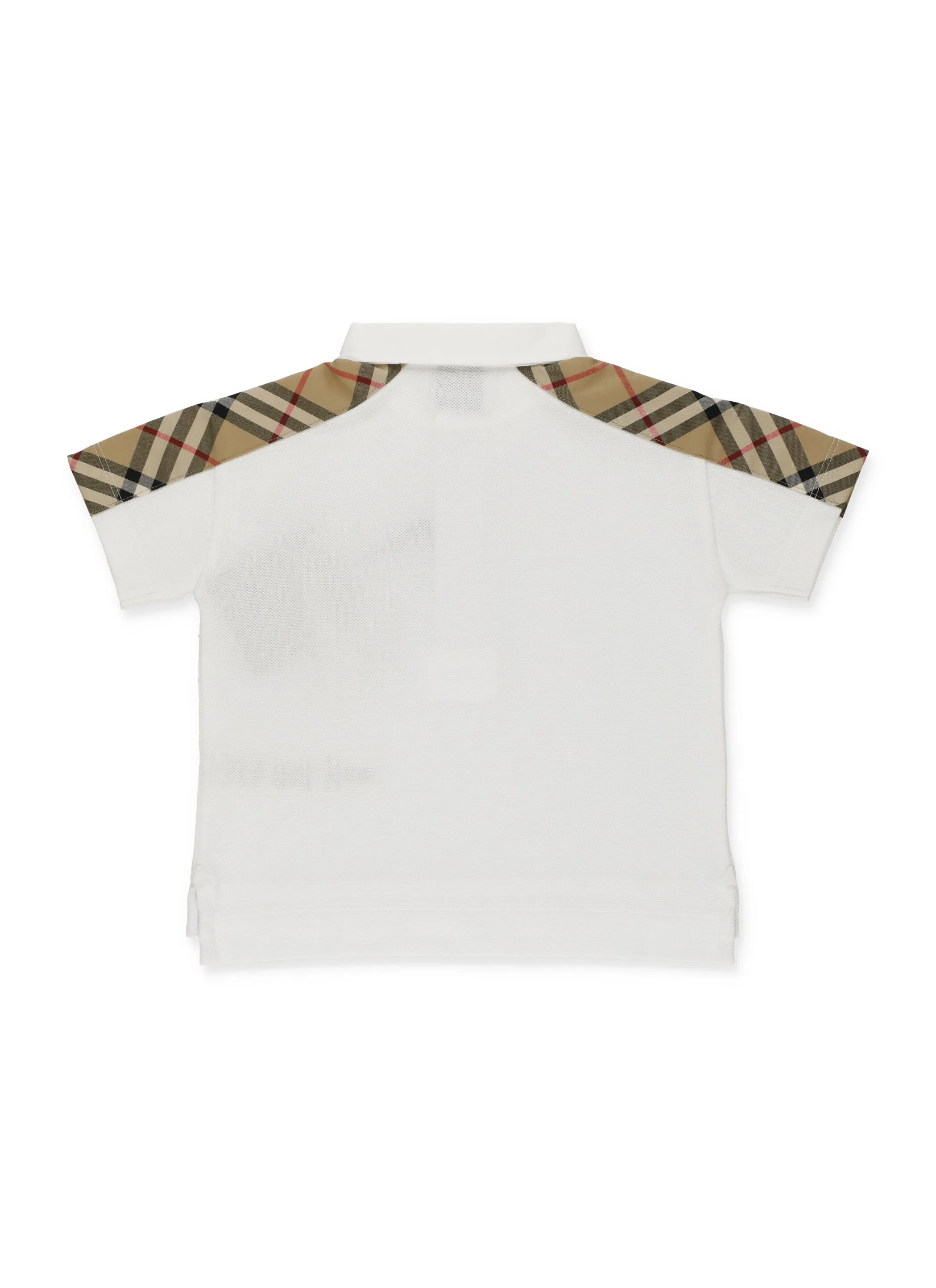 Burberry Kids Vintage Check Panel Short Sleeved Polo Shirt