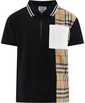 Burberry Kids Vintage Check Panelled Polo Shirt