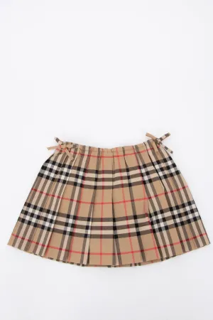 Burberry Kids Vintage Check Pleated Skirt
