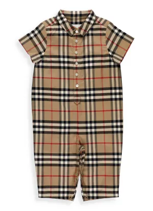 Burberry Kids Vintage Check Short Sleeve Romper