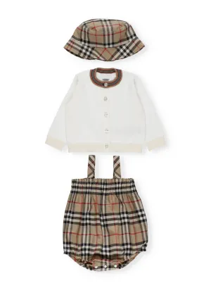 Burberry Kids Vintage Check Three-Piece Babygrow Set