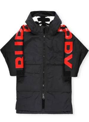Burberry Kids Zebra Jacquard Fleece-Lined Logo Print Coat