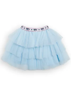 Chiara Ferragni Kids Logo Embroidered Tulle Skirt