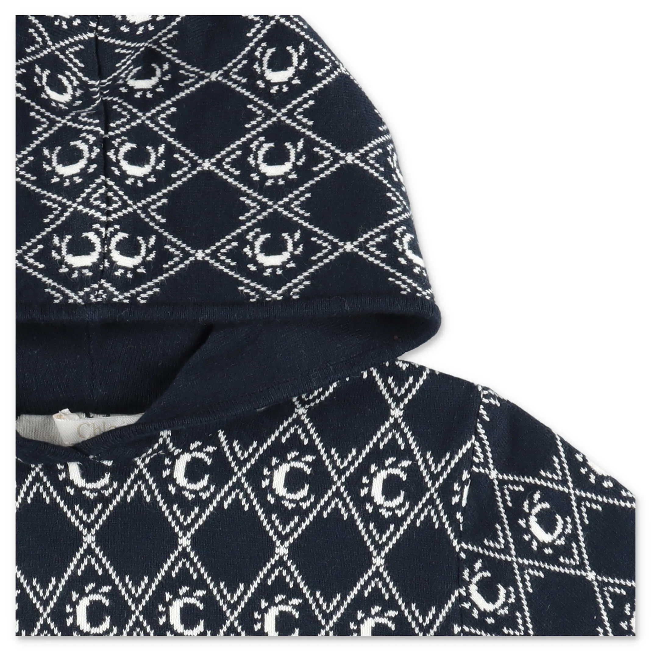 Chlo Kids C Intarsia Knitted Hoodie