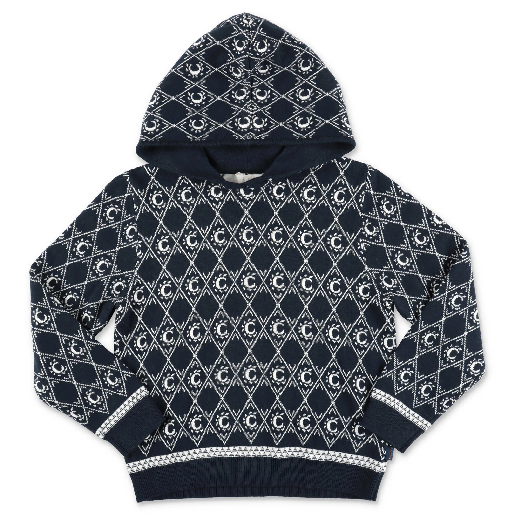 Chlo Kids C Intarsia Knitted Hoodie
