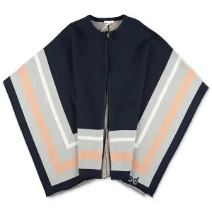 Chlo Kids Colour-Block Knit Cape Coat