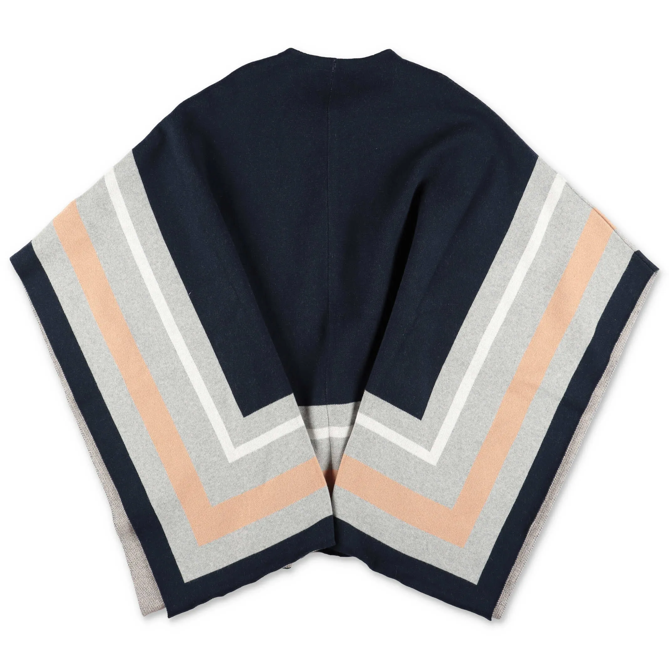 Chlo Kids Colour-Block Knit Cape Coat
