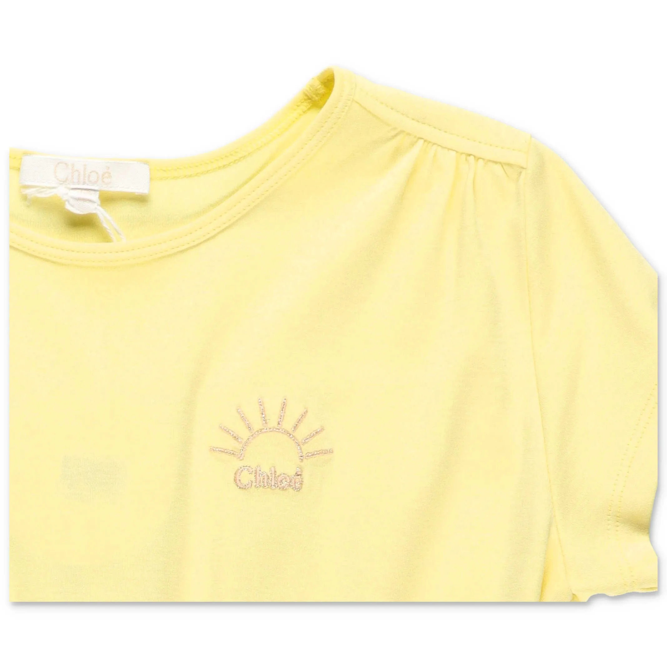 Chlo Kids Embroidered Logo T-Shirt Dress