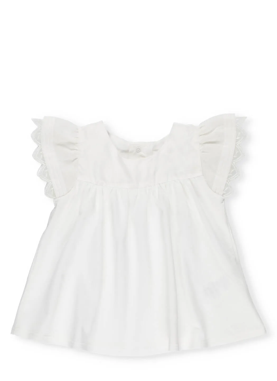 Chlo Kids Embroidered Ruffle Sleeve Top