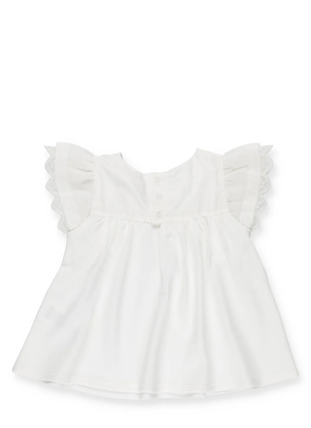 Chlo Kids Embroidered Ruffle Sleeve Top