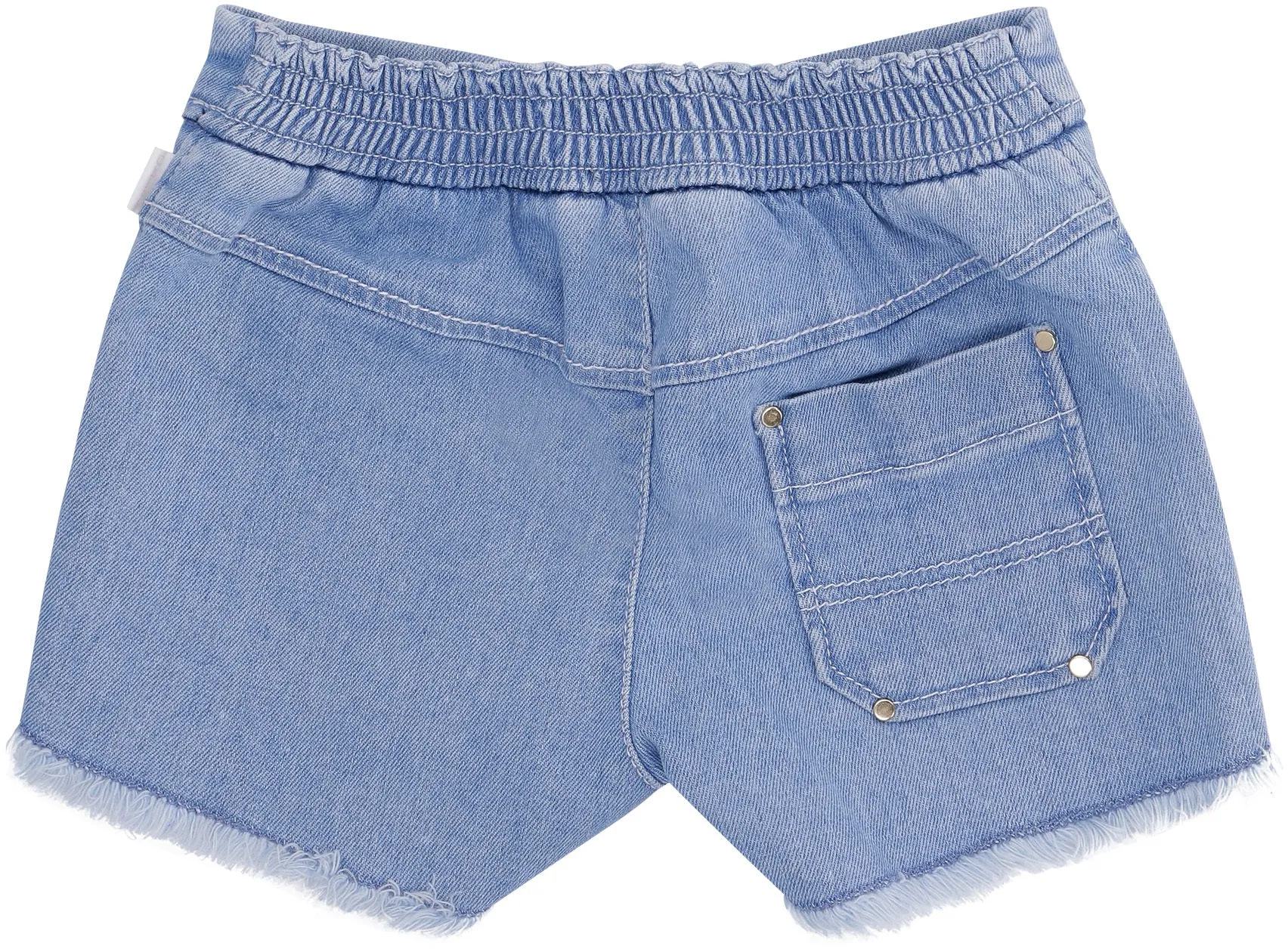 Chlo Kids Fringed Hem Drawstring Denim Shorts