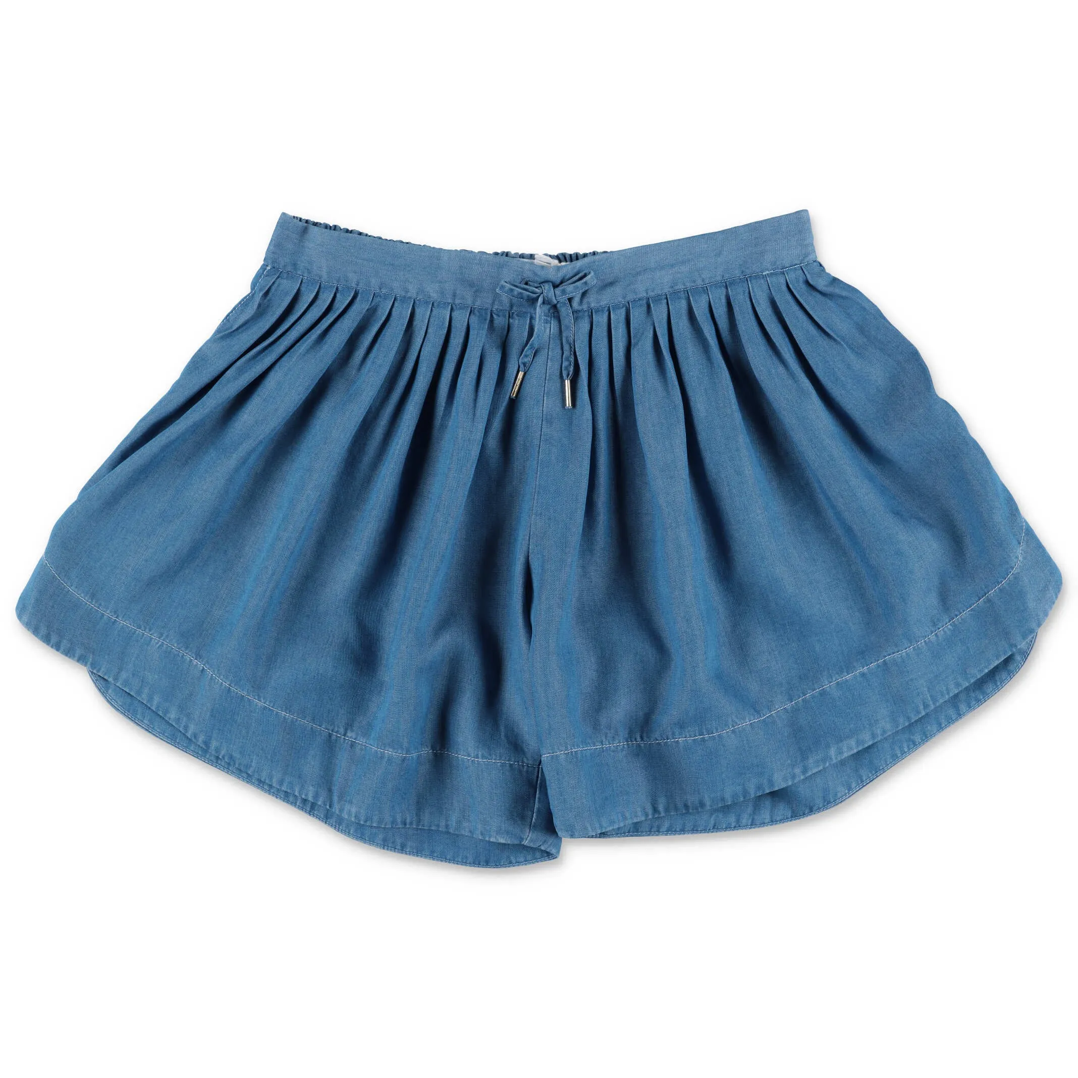 Chlo Kids Gathered Drawstring Denim Shorts