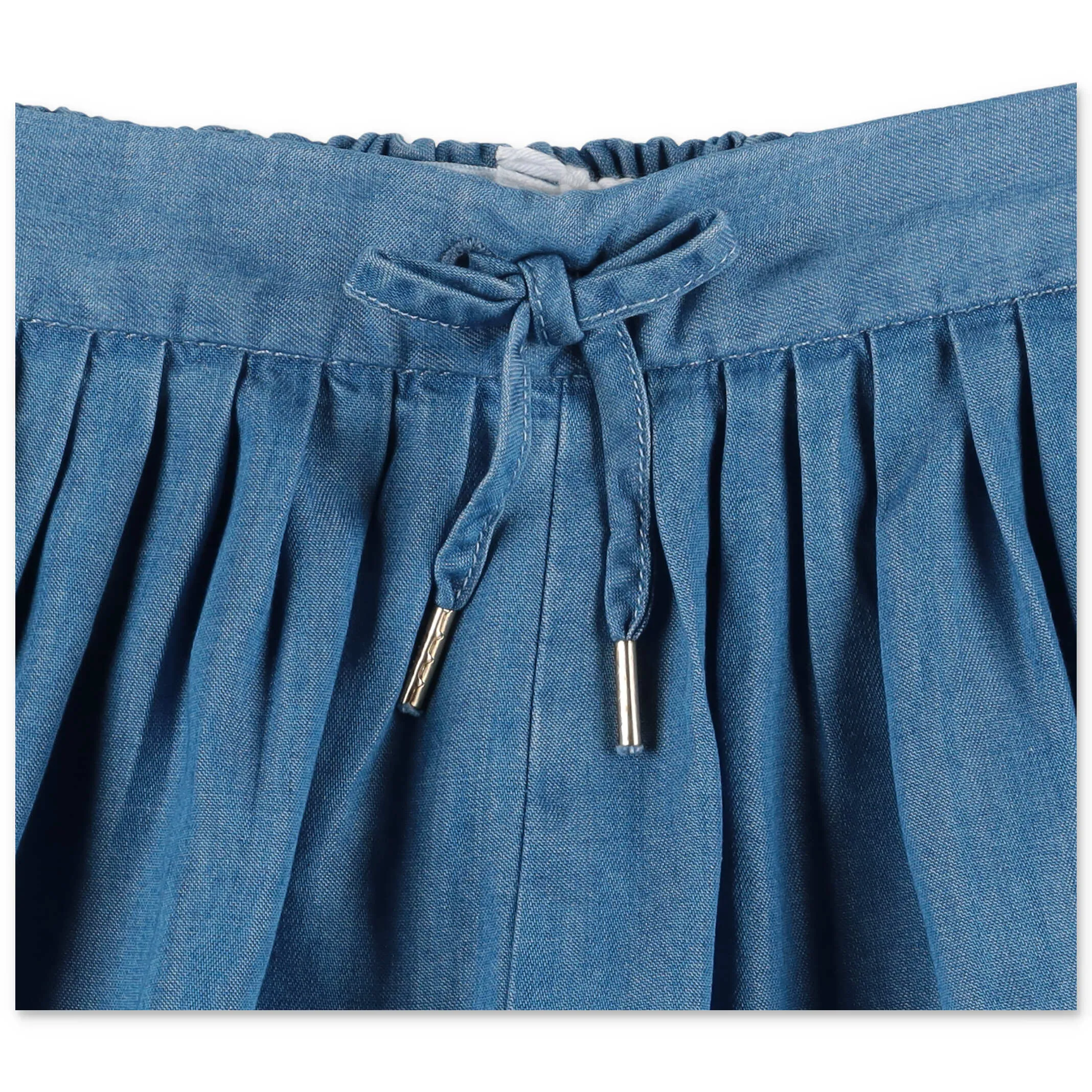 Chlo Kids Gathered Drawstring Denim Shorts