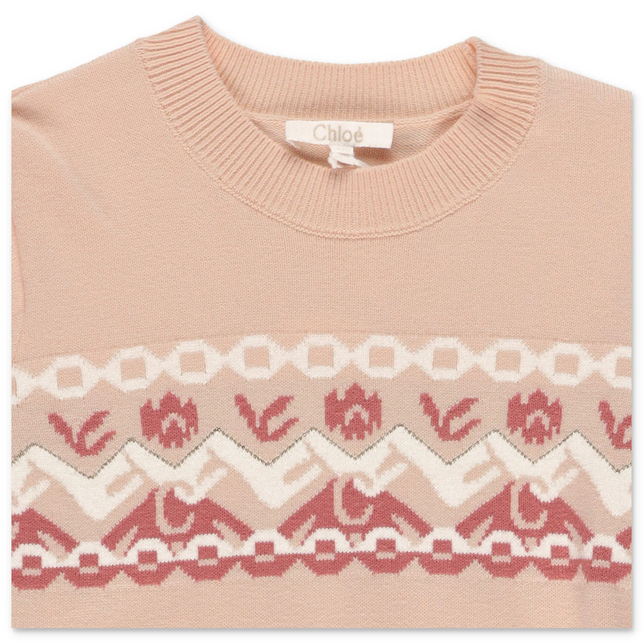 Chlo Kids Graphic Intarsia Knitted Dress