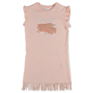 Chlo Kids Graphic Printed Fringed Tank Dress