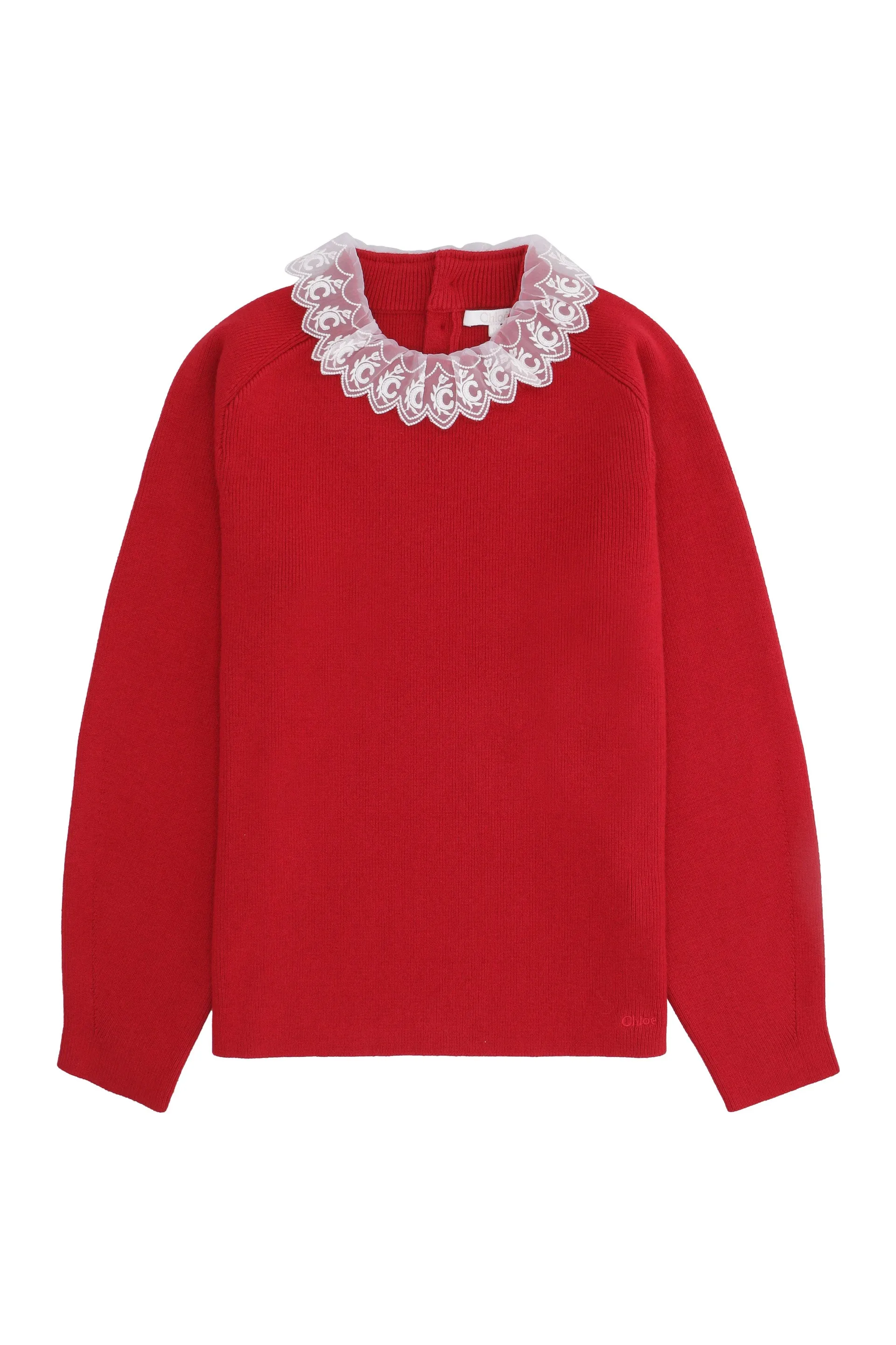 Chlo Kids Lace Collar Jumper