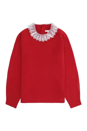 Chlo Kids Lace Collar Jumper