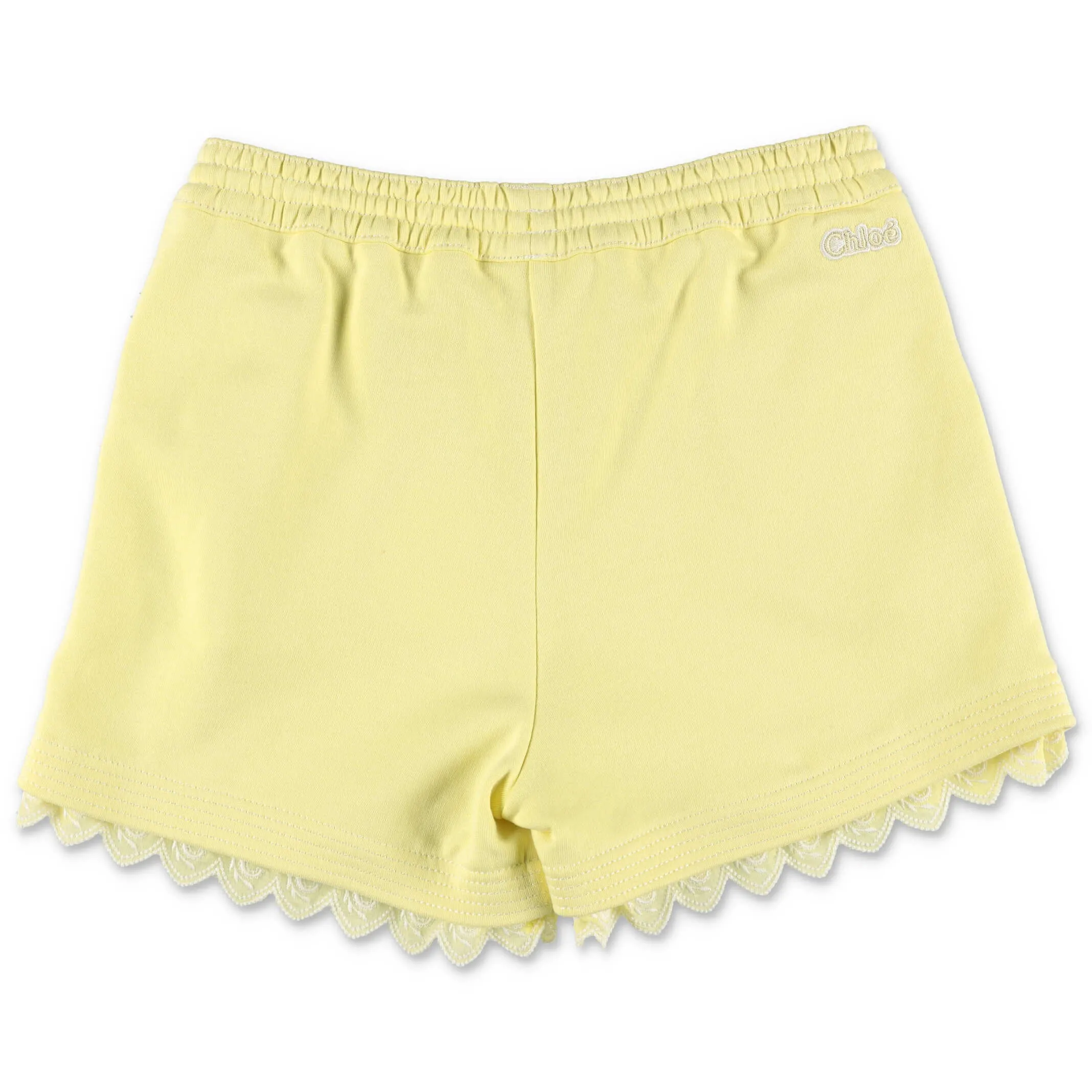 Chlo Kids Lace Trimmed Drawstring Shorts