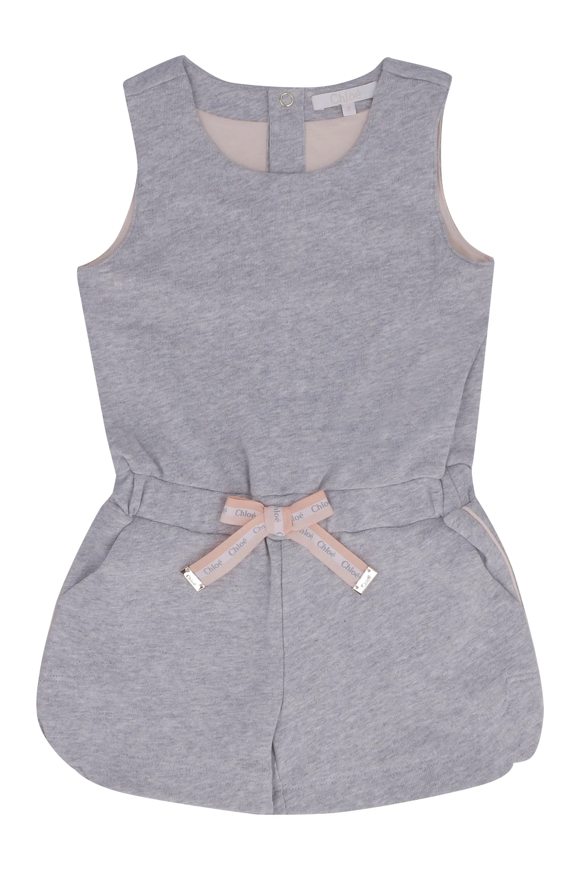 Chlo Kids Logo Bow Detail Sleeveless Playsuit