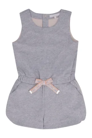 Chlo Kids Logo Bow Detail Sleeveless Playsuit