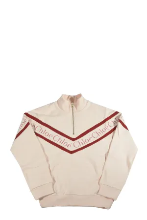 Chlo Kids Logo Detail Half-Zip Sweatshirt
